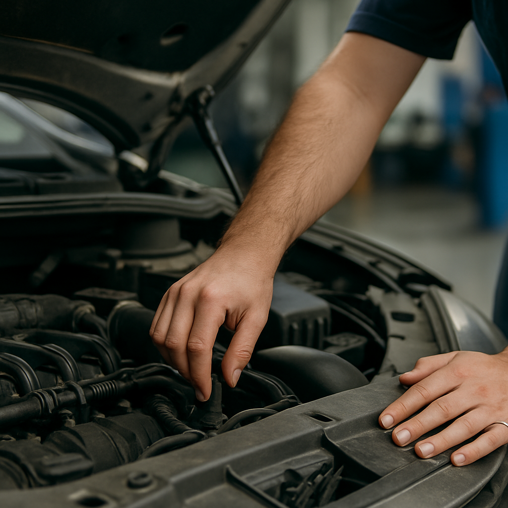 Motor sendo reparado